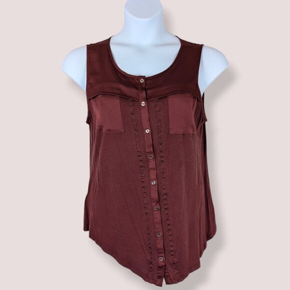Ann Taylor Sleeveless Buttoned Top - Picture 1 of 6